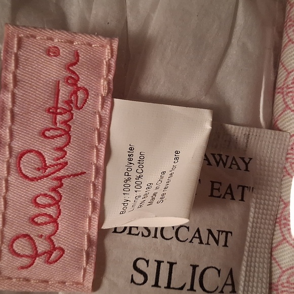 Lilly Pulitzer Pink and Green Floral Zippered Cosmetic Pouch